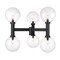 Z-Lite Laurent Outdoor Post Mount Fixture, 6-Light, 39 In.W x 34.5 In.H, Black/Clear Seedy 599BP6-BK - alternate 1